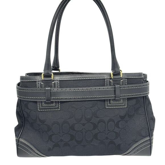 RETAIL $316 Coach Hampton Signature Jacquard Tassel Satchel *DUST BAG INCLUDED* - Picture 5 of 16